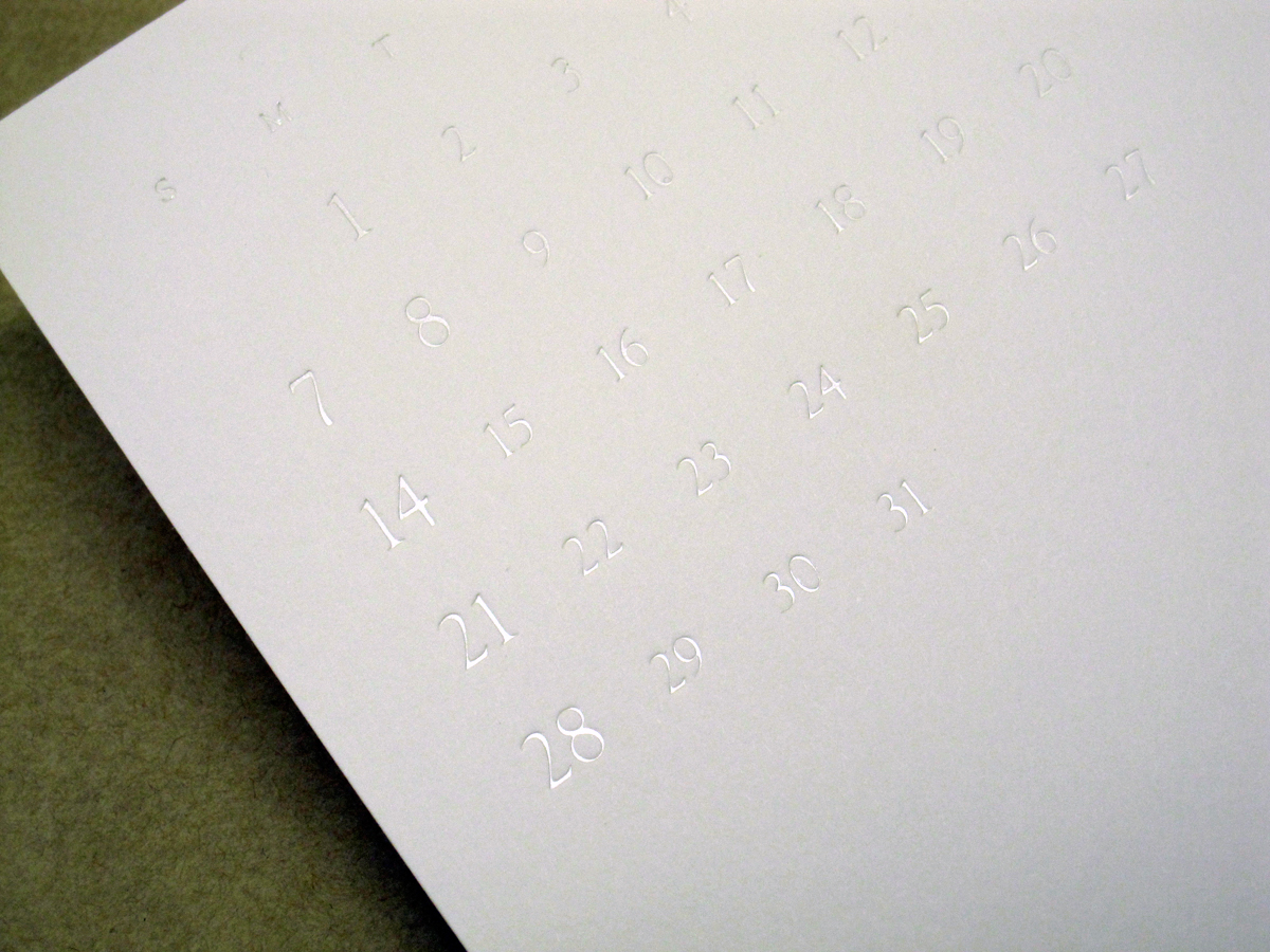 White Calendar 2001／ホワイトカレンダー